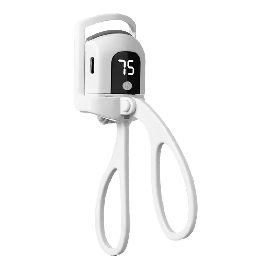 Rechargeable Heated Eyelash Curler with Lcd Display Silicone Pads Eyelash Protection Natural Curling without Damaging Eyelashes