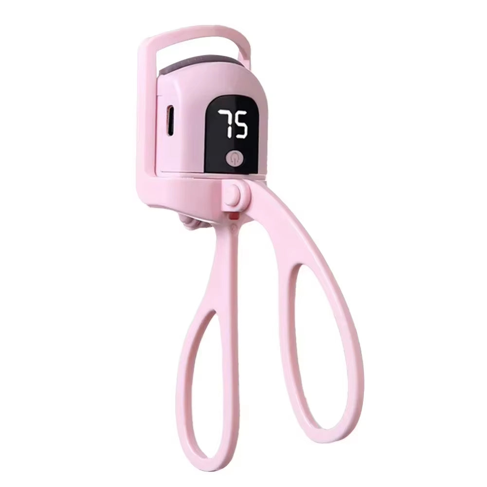 Rechargeable Heated Eyelash Curler with Lcd Display Silicone Pads Eyelash Protection Natural Curling without Damaging Eyelashes