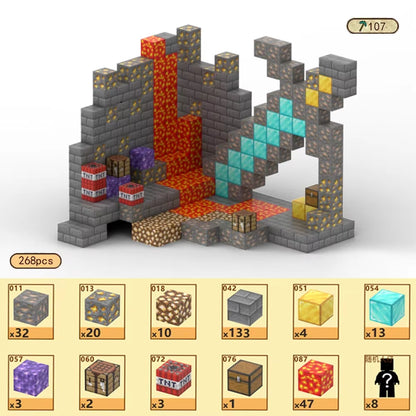 Magnetic Building Blocks Mine World Magnet Cube Set for Boy Girl Kid Age 3+ DIY Model Children Stem STEM Sensory Toy Gift